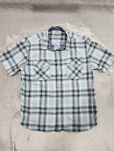 Carhartt Shirt Mens 2XL Short Sleeve Blue Plaid Button-Relaxed Fit  - £18.51 GBP