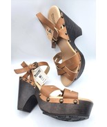 Mossimo Wilette Natural Tan Platform Funky Wedge Heel Sandals 9-1/2 Targ... - £22.61 GBP