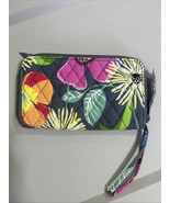 Vera Bradley Baroque Wallet Wristlet Floral Pattern 5.5&quot;x3.5&quot; Orange lined - $14.03
