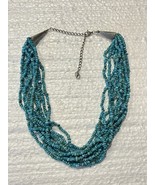 CAROLYN POLLACK Sterling 10 Strand Necklace Turquoise Sincerely Southwest - $1,847.29 MXN