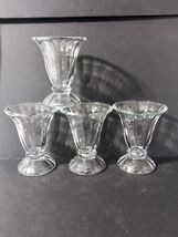 Vintage Set Of 4 Clear Glass Tulip Ice Cream Sundae Parfait Dessert Cup ... - $30.00