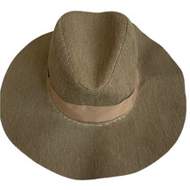 Zara Olive Green Canvas Wide Brim Hat Size 6 3/4 - £21.70 GBP