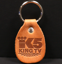 King TV K5 Embossed Leather Keychain Seattle, Washington WA Channel 5 News - $14.26