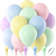 Latex Party Balloons, 100 Pack 12 Inch Round Helium Multicolor Macaron B... - $18.99