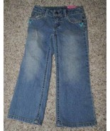 Girls Jeans Denim Sonoma Blue Adjustable Waist Straight Embroidered Fade... - £13.29 GBP