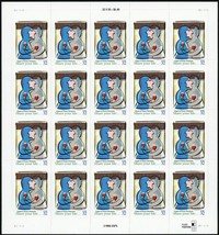 1998, Very RARE Modern Misperforated ERROR Sheet of 20 32¢ Stamps - Stuart Katz - $495.00