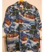 Hawaiian Print Button Front Shirt L / XL ~ Custom Shirts by Carol ~ USA! - $33.95