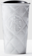 *Starbucks 2016 Quilted Silver White Snow Siren Ceramic Tumbler NEW WITH... - $45.30