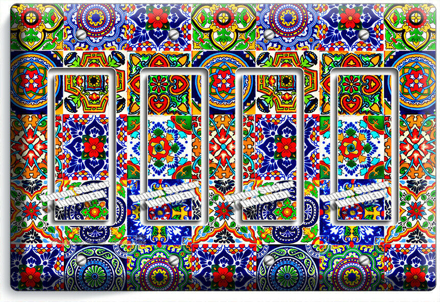 Primary image for MEXICAN TALAVERA TILES DESIGN 4 GFCI LIGHT SWITCH PLATES KITCHEN ROOM HOME DECOR