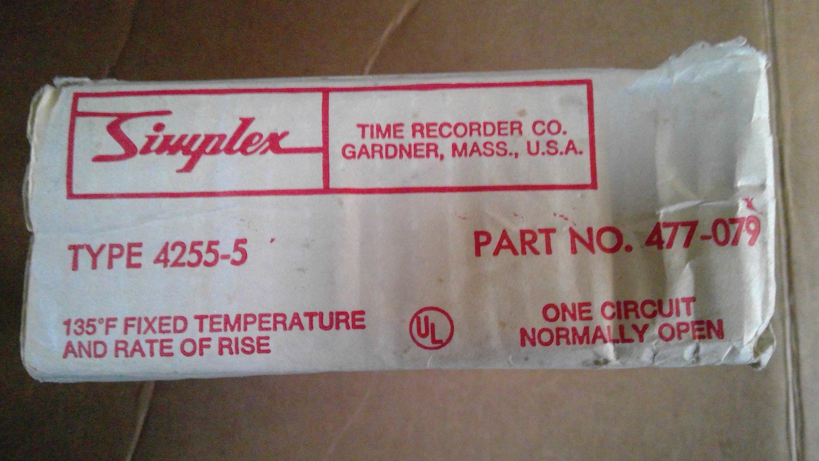 Simplex Fire detection Heat detector  type: 4255-5  part no 477-079 135*... - $15.59