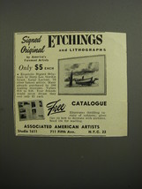 1952 Associated American Artists Ad - Signed Original Etchings and Lithographs - £14.73 GBP
