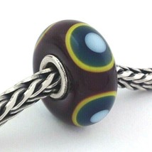 Authentic Trollbeads Green Eye Bead Glass Charm 61327, New - $23.74