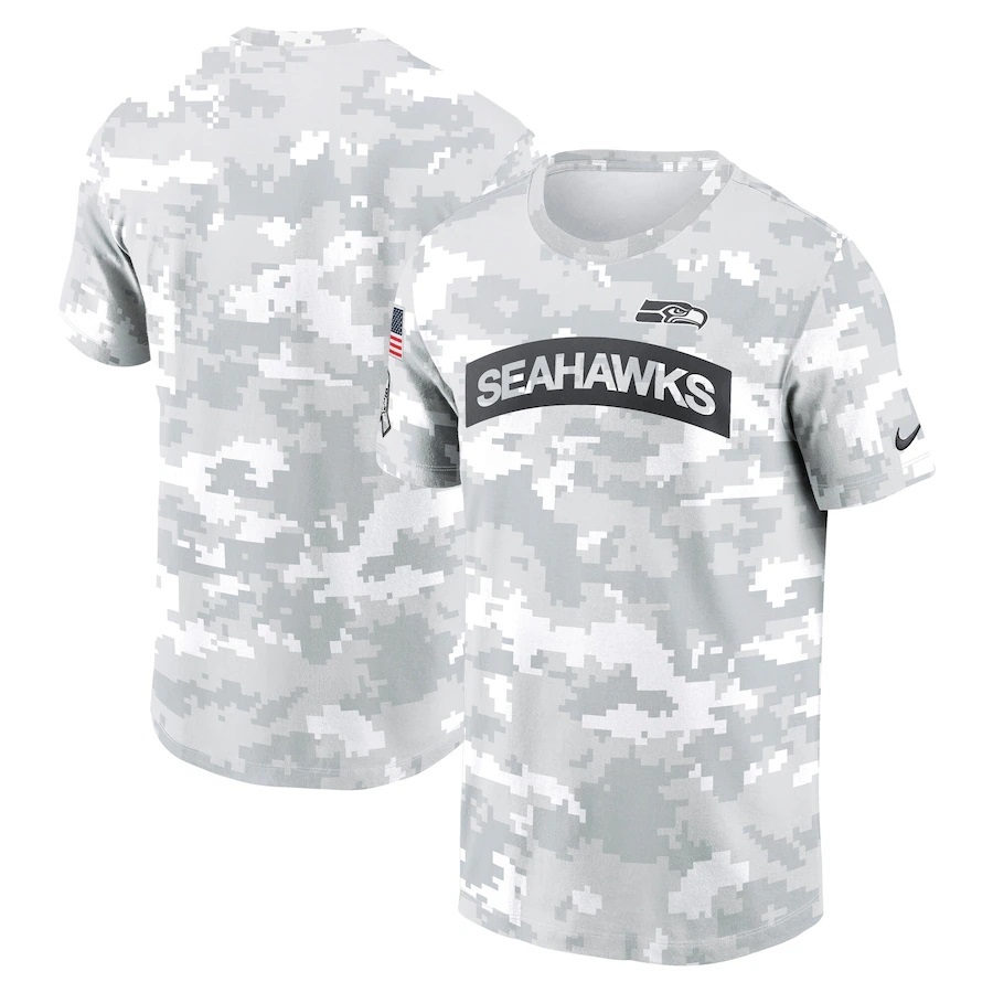 White Camo Seahawks 2024 Salute to Service Performance T-Shirt - Seattle