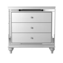 1pc Nightstand of 3x Drawers Faux Alligator Embossed Front Modern - £331.66 GBP
