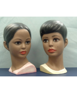 Lego chalkware polynesian head bust pair boy and girl Hawaii vintage decor - $925.70 MXN