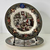 2 Christmas Salad Plates Santa Workshop Royal Stafford England New 8.5 &quot; - €21,22 EUR