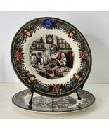2 Christmas Salad Plates Santa Workshop Royal Stafford England New 8.5 &quot; - $34.79 CAD