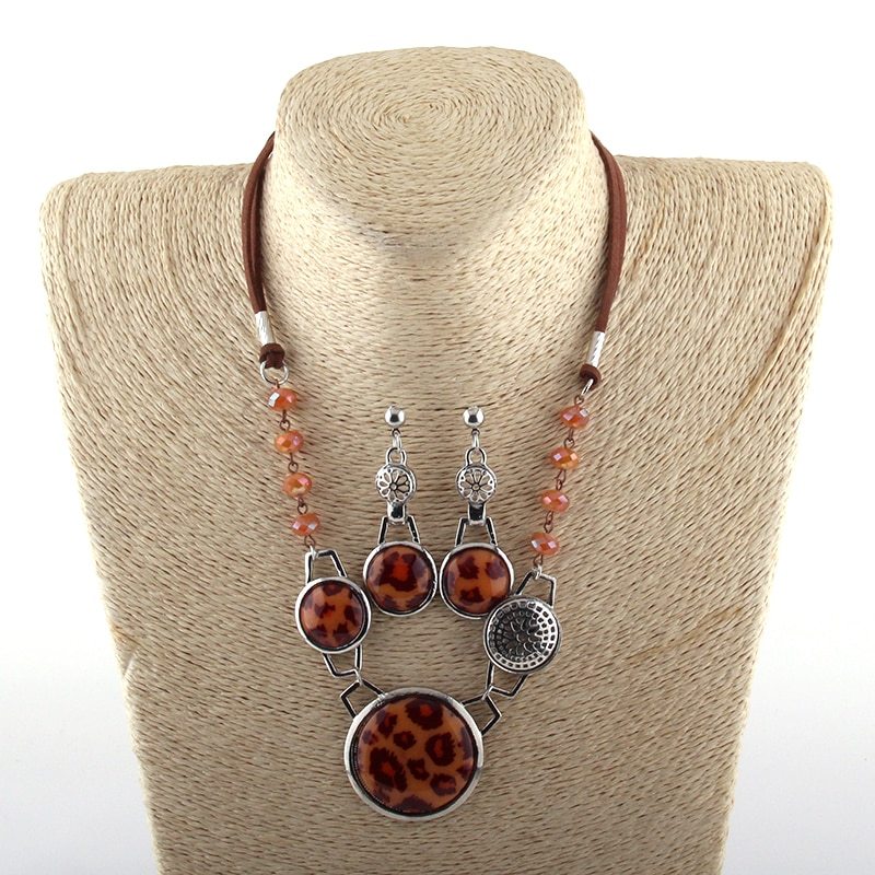 Free Shipping women's leopard jewelry set fashion necklace set elegant Women acc - £10.86 GBP