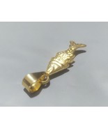 Vintage Movable FISH Pendant, Charm in 18 Yellow Gold, Plating Antique A... - $342.71 MXN