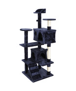 53&quot; Blue Large Cat Tree Activity Scatch Tower Play House Plush Perch W/L... - £66.83 GBP