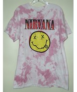 Nirvana T Shirt Pink Tie-Dye Size Large Very Colorful Kurt Cobain Nevermind - $570.01 MXN