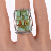 sz9.5 Tommy Jackson Navajo sterling and turquoise cobblestone ring - £225.53 GBP