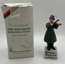 Vtg Christmas Ornament Norman Rockwell Porcelain Figure Fiddler Japan 1984 - £5.74 GBP