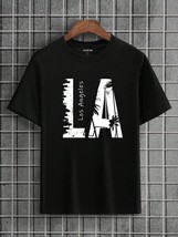 LookTimeLife Men Tropical And Letter Graphic Tee - £22.59 GBP