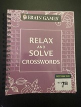 Brain Games Relax and Solve Crosswords Puzzle Book NEW - £3.87 GBP