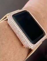 EMJ Serie 1,2,3 Apple Watch Zirkonia Rose Gold Blende Gesicht Abdeckung ... - £69.70 GBP