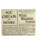 White Mountain Ice Cream Freezer 1894 Advertisement Victorian Dessert 4 ... - $367.96 MXN