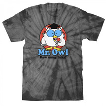 Tootsie Roll Mr. Owl How Many Licks Grey Tie Dye T-Shirt Grey - £8.65 GBP