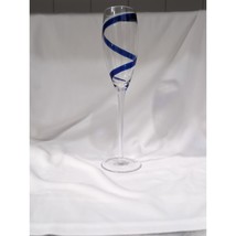 Pier 1 Swirline Cobalt Champagne Glass, Replacement, Vintage Stemware, 9.75&quot; H - £11.94 GBP