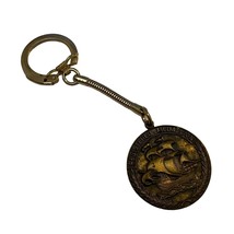 Registered Medallion Brass Keychain Mayflower Single Sided Charm Souvenir - $9.87
