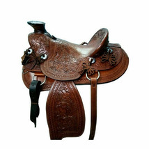 Brown Leather Western Barrel Racing Horse Saddle Tack Size (12&quot; To 18&quot;) Inch - £292.66 GBP+