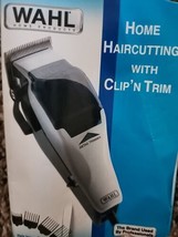 Wahl Home Haircutting With Clip&#39;n Trim Kit Hair Clippers Scissors Cape - $19.11