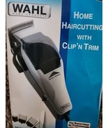 Wahl Home Haircutting With Clip&#39;n Trim Kit Hair Clippers Scissors Cape - £14.97 GBP