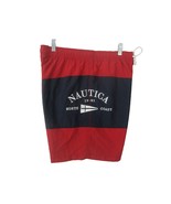 Nautica Men swim trunks vintage colorblock red navy white embroidered sz... - £15.49 GBP