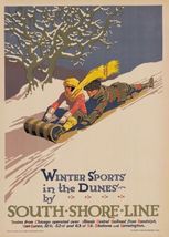 u Vintage Travel Poster Art 12x8in Metal Sign dunes by South Shore Railroad - $24.74