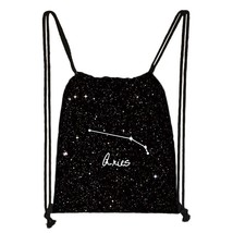 Twelve Constellations Zodiac Sign Backpack for Teenager Girls Galaxy Drawstring  - £92.94 GBP