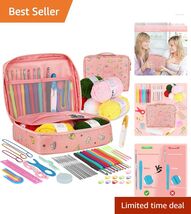 Ultimate 59-Piece Crochet Kit for Adults - Ergonomic Hooks and Yarn Incl... - $47.47
