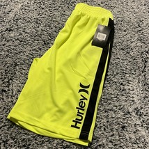 Boy’s Hurley Shorts, Large, 100% Polyester, Bright Green, NWT - £23.42 GBP
