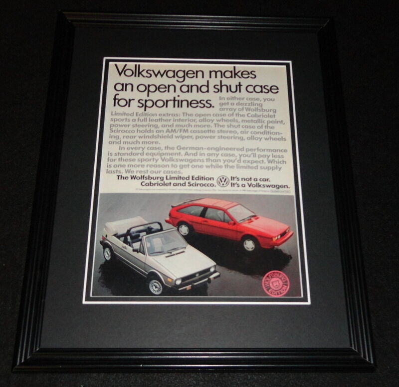 Primary image for 1985 Volkswagen Wolfsburg Ltd Edition Framed 11x14 ORIGINAL Advertisement