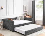 Upholstered Tufted Sofa Bed, With Button And Copper Nail On Arms, Full D... - $1,204.99