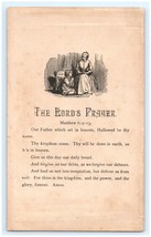 Antique Religious Card With The Lord&#39;s Prayer &amp; The Ten Commandments - £27.69 GBP