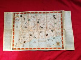 MAP OF "CONNECTICUT” 1935 FEATURING JOHN HELD JR. ART Rare - $217.80