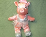 BALLERINA PIG PLUSH 15&quot; TB TRADING SILVER TUTU STUFFED ANIMAL PLASTIC EY... - $9.45