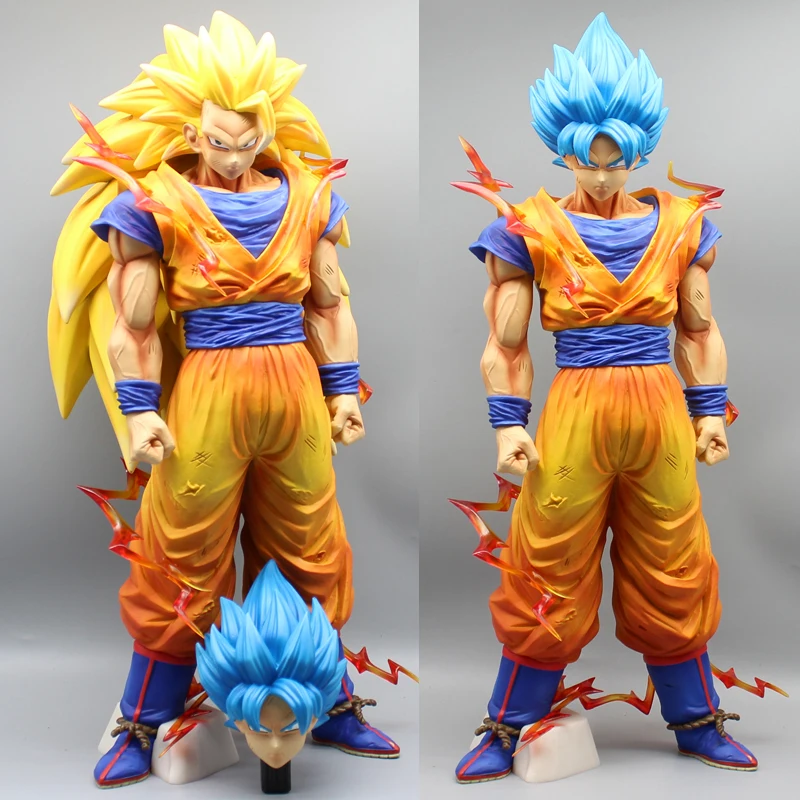 48cm Anime SSJ3 Goku Dragon Ball Figures Super 3 Son Goku Action Figures... - $170.64
