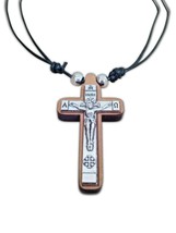 2&quot; Crucifix en métal en bois AΩ Nazareth Croix Collier Pendentif Cordon... - £7.43 GBP