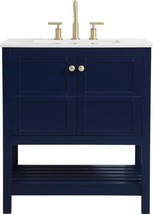 Bathroom Vanity Sink Traditional Antique Single Gold Blue Metal Solid Wood - £1,094.31 GBP